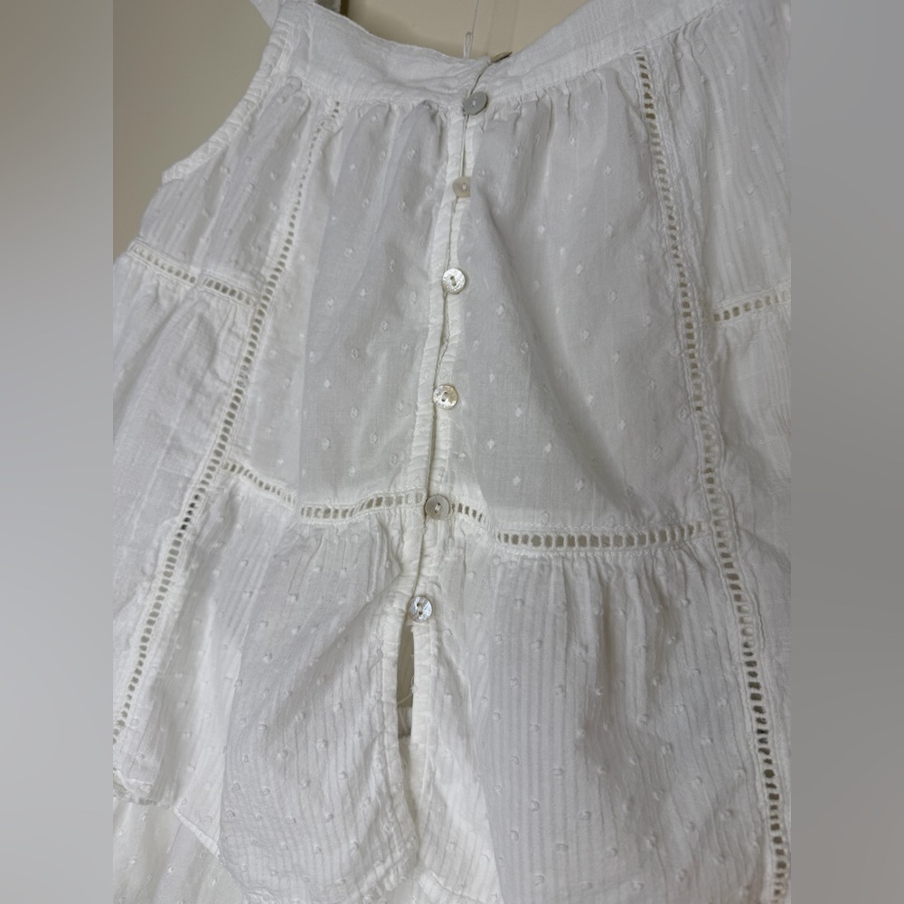 Joie White Ruffled Sleeveless Blouse & shorts set - Picture 5 of 9